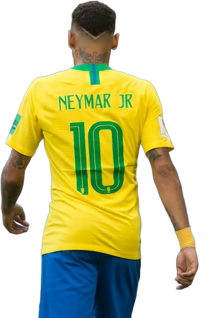 Neymar de costas com a 10 da Seleção